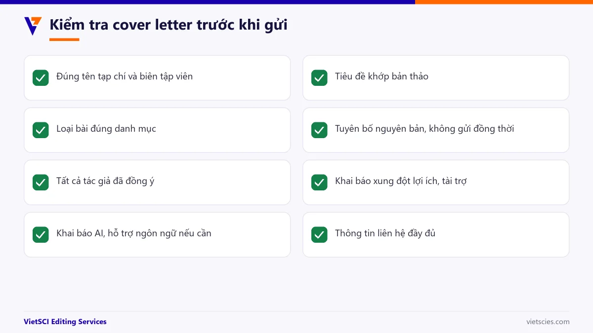 Danh sách kiểm tra cover letter trước khi gửi