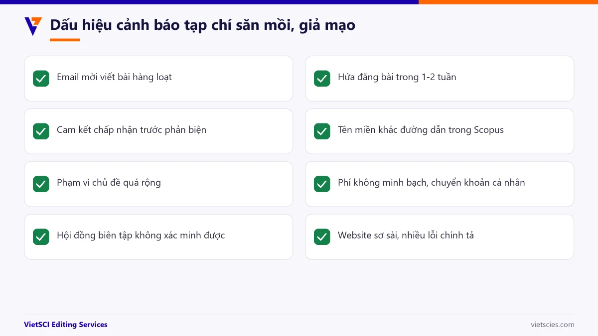 Dấu hiệu nhận biết tạp chí săn mồi và tạp chí giả mạo