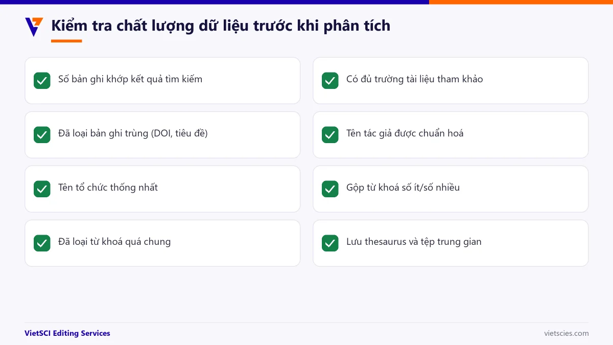 Danh sách kiểm tra chất lượng dữ liệu trắc lượng